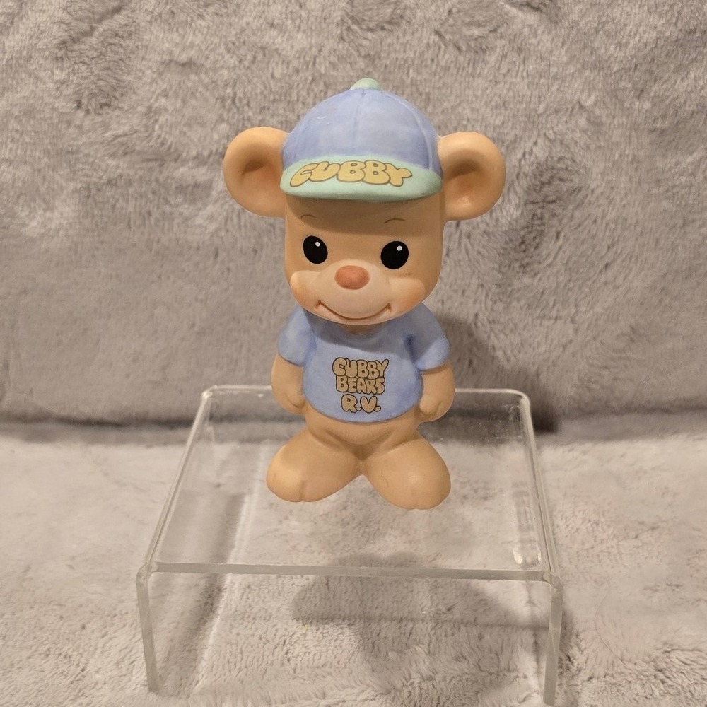 Vintage Precious Moments Cubby Bear R.V. #6132 Figurine Signed Sam Butcher 3.25"